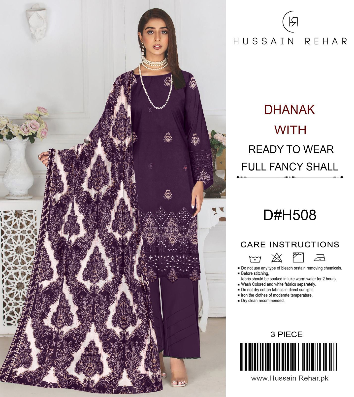 bhank 3pc emb by husain rehar