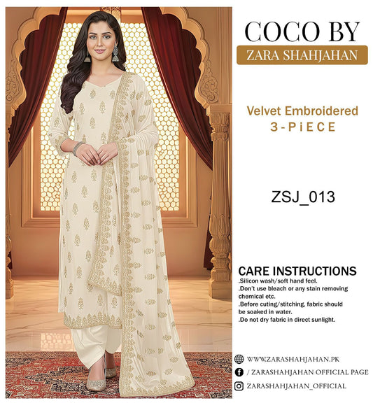 coco by zara shahjahanvelvet emb 3pc