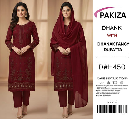 pakiza emb 3pc with fancy dupta