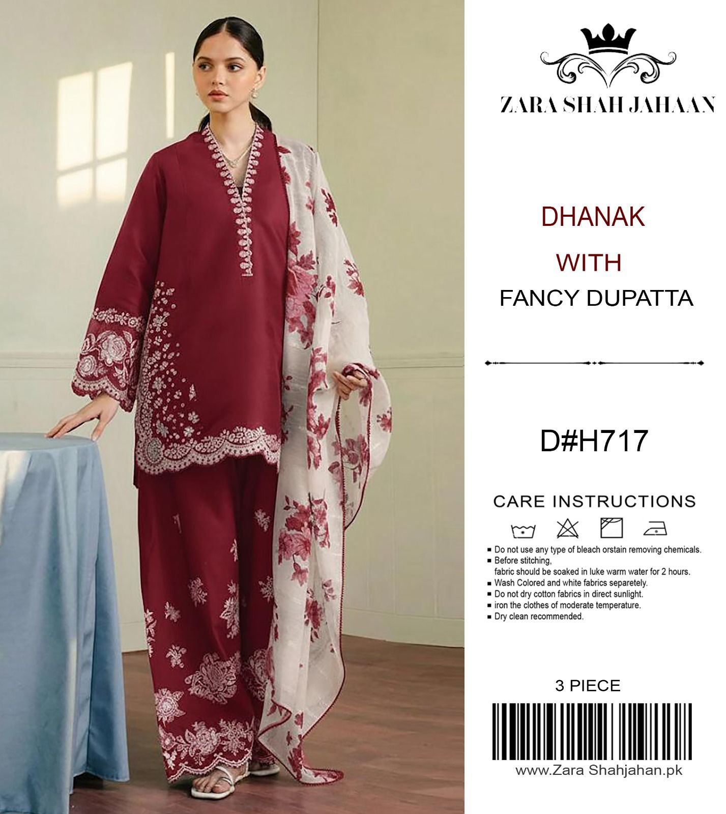 dhank emb suit by zara shah jahan
